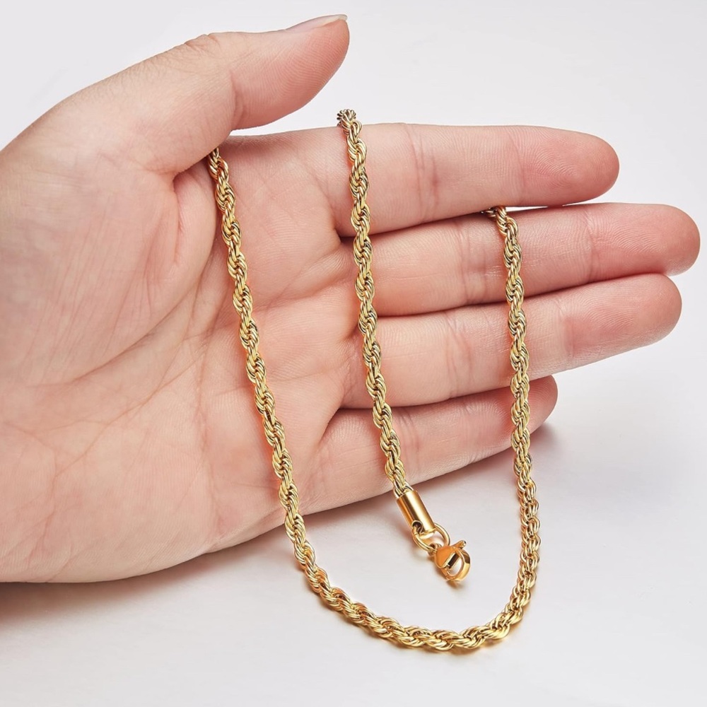 14k Yellow Gold Filled Rope Chain Necklace - 2.7mm - 24 Inches - New Condition - Picture 2 of 7